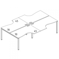 Рабочая станция столы Классика (4х120) опоры UNO A4 Б1 184-2